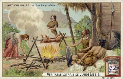 Primitive spit roast by European School